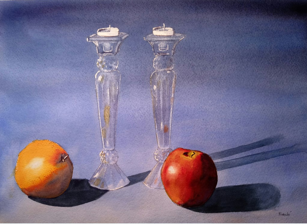Fruit Reflecting in the Sabbath Candlesticks